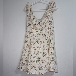 Reformation Floral Midi Dress - Cream with Multicolor Print